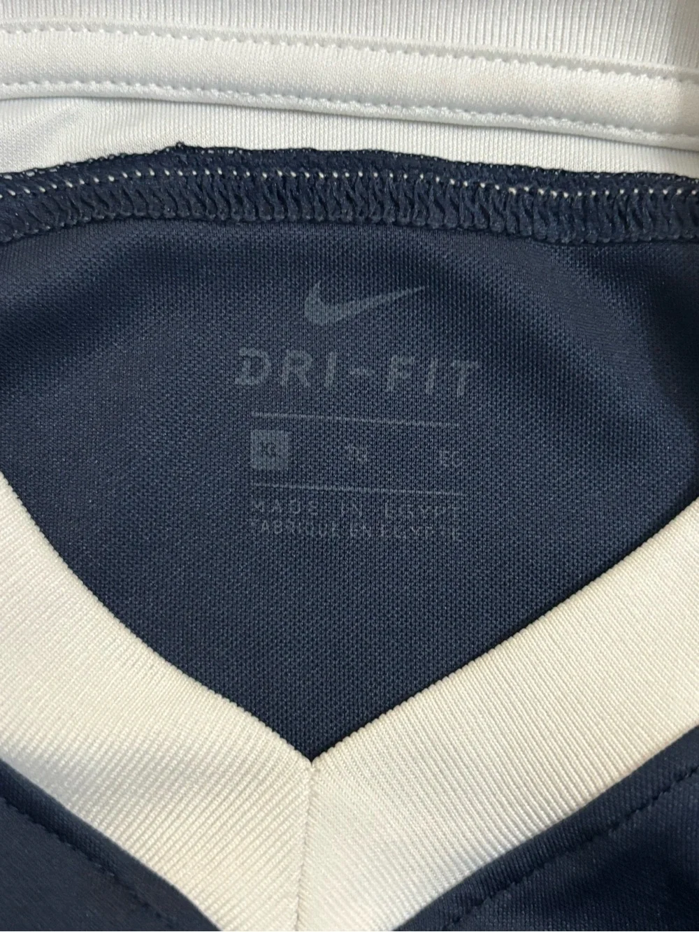 Nike Navy Blue Short-Sleeve Soccer Jersey with White Trim